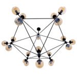 GLOBOSTAR® SENTINEL 01638 Μοντέρνο Φωτιστικό Οροφής με Ντουί 21 x E27 AC 220-240V IP20 - Μαύρο & Μελί - Μ170 x Π170 x Υ136cm - Image 5