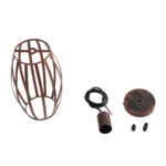 GLOBOSTAR® ZEBRA 01639 Vintage Κρεμαστό Φωτιστικό Οροφής με Ντουί 1 x E27 AC 220-240V IP20 - Χάλκινο - Μ15 x Π15 x Y15cm - Image 11