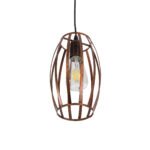 GLOBOSTAR® ZEBRA 01639 Vintage Κρεμαστό Φωτιστικό Οροφής με Ντουί 1 x E27 AC 220-240V IP20 - Χάλκινο - Μ15 x Π15 x Y15cm - Image 6