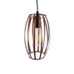 GLOBOSTAR® ZEBRA 01639 Vintage Κρεμαστό Φωτιστικό Οροφής με Ντουί 1 x E27 AC 220-240V IP20 - Χάλκινο - Μ15 x Π15 x Y15cm - Image 7