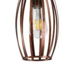 GLOBOSTAR® ZEBRA 01639 Vintage Κρεμαστό Φωτιστικό Οροφής με Ντουί 1 x E27 AC 220-240V IP20 - Χάλκινο - Μ15 x Π15 x Y15cm - Image 9