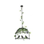 GLOBOSTAR® NEST 01640 Vintage Κρεμαστό Φωτιστικό Οροφής με Ντουί 1 x E27 AC 220-240V IP20 - Μαύρο & Πράσινο - Μ48 x Π38 x Υ40cm - Image 4