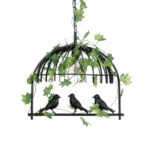 GLOBOSTAR® NEST 01640 Vintage Κρεμαστό Φωτιστικό Οροφής με Ντουί 1 x E27 AC 220-240V IP20 - Μαύρο & Πράσινο - Μ48 x Π38 x Υ40cm - Image 5