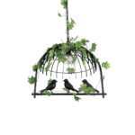 GLOBOSTAR® NEST 01640 Vintage Κρεμαστό Φωτιστικό Οροφής με Ντουί 1 x E27 AC 220-240V IP20 - Μαύρο & Πράσινο - Μ48 x Π38 x Υ40cm - Image 6