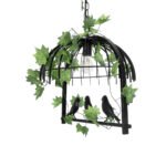 GLOBOSTAR® NEST 01640 Vintage Κρεμαστό Φωτιστικό Οροφής με Ντουί 1 x E27 AC 220-240V IP20 - Μαύρο & Πράσινο - Μ48 x Π38 x Υ40cm - Image 8