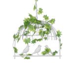 GLOBOSTAR® NEST 01641 Vintage Κρεμαστό Φωτιστικό Οροφής με Ντουί 1 x E27 AC 220-240V IP20 - Λευκό & Πράσινο - Μ48 x Π38 x Y40cm - Image 5