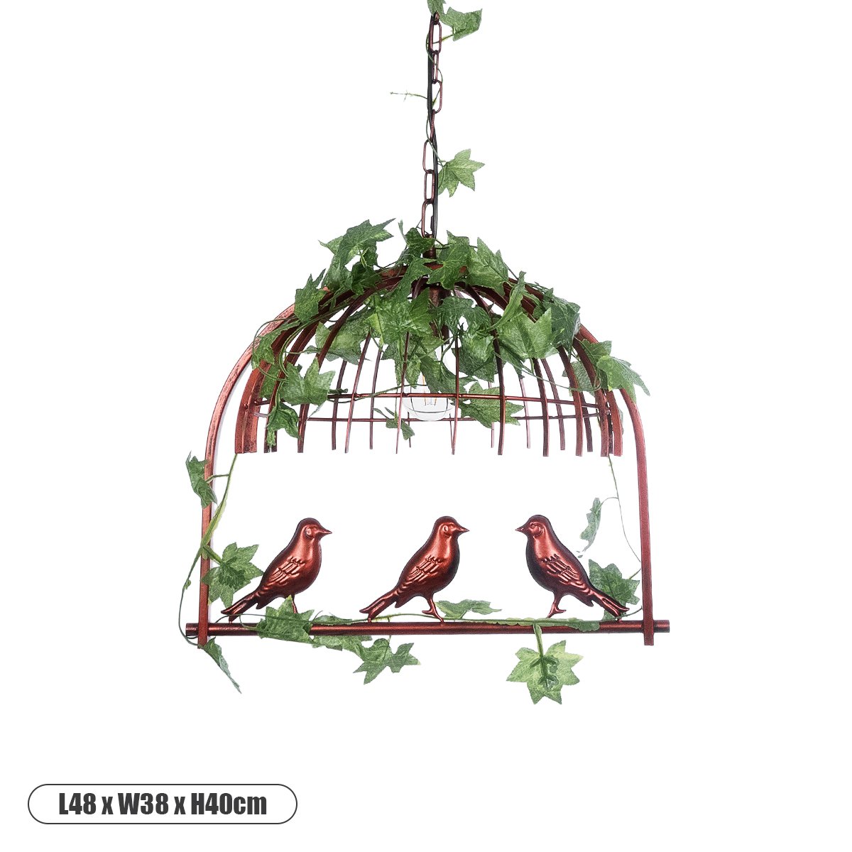 01642_0 GLOBOSTAR® NEST 01642 Vintage Κρεμαστό Φωτιστικό Οροφής με Ντουί 1 x E27 AC 220-240V IP20 - Χάλκινο & Πράσινο - Μ48 x Π38 x Y40cm - Image 1