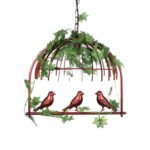 GLOBOSTAR® NEST 01642 Vintage Κρεμαστό Φωτιστικό Οροφής με Ντουί 1 x E27 AC 220-240V IP20 - Χάλκινο & Πράσινο - Μ48 x Π38 x Y40cm - Image 5