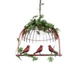 GLOBOSTAR® NEST 01642 Vintage Κρεμαστό Φωτιστικό Οροφής με Ντουί 1 x E27 AC 220-240V IP20 - Χάλκινο & Πράσινο - Μ48 x Π38 x Y40cm - Image 6