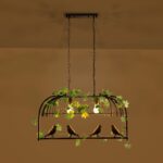 GLOBOSTAR® NEST 01643 Vintage Κρεμαστό Φωτιστικό Οροφής με Ντουί 2 x E27 AC 220-240V IP20 - Μαύρο & Πράσινο - Μ76 x Π36 x Y37cm - Image 3