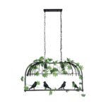 GLOBOSTAR® NEST 01643 Vintage Κρεμαστό Φωτιστικό Οροφής με Ντουί 2 x E27 AC 220-240V IP20 - Μαύρο & Πράσινο - Μ76 x Π36 x Y37cm - Image 4