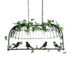 GLOBOSTAR® NEST 01643 Vintage Κρεμαστό Φωτιστικό Οροφής με Ντουί 2 x E27 AC 220-240V IP20 - Μαύρο & Πράσινο - Μ76 x Π36 x Y37cm - Image 6