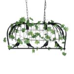 GLOBOSTAR® NEST 01643 Vintage Κρεμαστό Φωτιστικό Οροφής με Ντουί 2 x E27 AC 220-240V IP20 - Μαύρο & Πράσινο - Μ76 x Π36 x Y37cm - Image 7