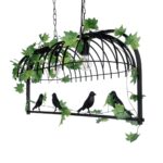 GLOBOSTAR® NEST 01643 Vintage Κρεμαστό Φωτιστικό Οροφής με Ντουί 2 x E27 AC 220-240V IP20 - Μαύρο & Πράσινο - Μ76 x Π36 x Y37cm - Image 8