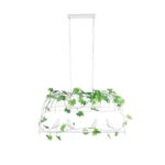 GLOBOSTAR® NEST 01644 Vintage Κρεμαστό Φωτιστικό Οροφής με Ντουί 2 x E27 AC 220-240V IP20 - Λευκό & Πράσινο - Μ73.6 x Π37.5 x Y38cm - Image 4