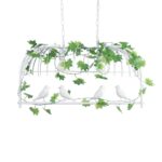 GLOBOSTAR® NEST 01644 Vintage Κρεμαστό Φωτιστικό Οροφής με Ντουί 2 x E27 AC 220-240V IP20 - Λευκό & Πράσινο - Μ73.6 x Π37.5 x Y38cm - Image 5