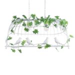 GLOBOSTAR® NEST 01644 Vintage Κρεμαστό Φωτιστικό Οροφής με Ντουί 2 x E27 AC 220-240V IP20 - Λευκό & Πράσινο - Μ73.6 x Π37.5 x Y38cm - Image 6