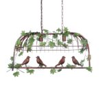 GLOBOSTAR® NEST 01645 Vintage Κρεμαστό Φωτιστικό Οροφής με Ντουί 2 x E27 AC 220-240V IP20 - Χάλκινο & Πράσινο - Μ76 x Π36 x Y37cm