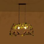 GLOBOSTAR® NEST 01645 Vintage Κρεμαστό Φωτιστικό Οροφής με Ντουί 2 x E27 AC 220-240V IP20 - Χάλκινο & Πράσινο - Μ76 x Π36 x Y37cm - Image 3