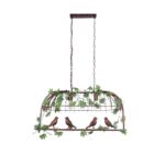 GLOBOSTAR® NEST 01645 Vintage Κρεμαστό Φωτιστικό Οροφής με Ντουί 2 x E27 AC 220-240V IP20 - Χάλκινο & Πράσινο - Μ76 x Π36 x Y37cm - Image 4