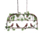 GLOBOSTAR® NEST 01645 Vintage Κρεμαστό Φωτιστικό Οροφής με Ντουί 2 x E27 AC 220-240V IP20 - Χάλκινο & Πράσινο - Μ76 x Π36 x Y37cm - Image 5