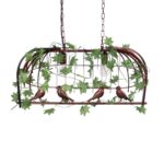 GLOBOSTAR® NEST 01645 Vintage Κρεμαστό Φωτιστικό Οροφής με Ντουί 2 x E27 AC 220-240V IP20 - Χάλκινο & Πράσινο - Μ76 x Π36 x Y37cm - Image 7