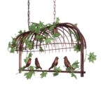 GLOBOSTAR® NEST 01645 Vintage Κρεμαστό Φωτιστικό Οροφής με Ντουί 2 x E27 AC 220-240V IP20 - Χάλκινο & Πράσινο - Μ76 x Π36 x Y37cm - Image 8