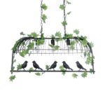 GLOBOSTAR® NEST 01646 Vintage Κρεμαστό Φωτιστικό Οροφής με Ντουί 3 x E27 AC 220-240V IP20 - Μαύρο & Πράσινο - Μ86 x Π38 x Y37cm