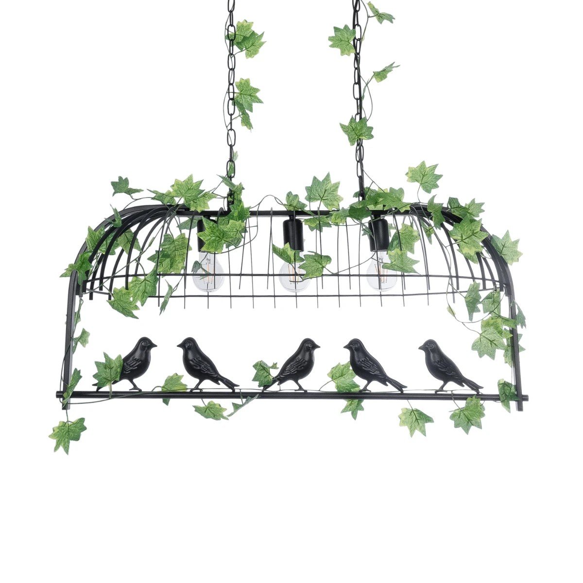 01646_0 GLOBOSTAR® NEST 01646 Vintage Κρεμαστό Φωτιστικό Οροφής με Ντουί 3 x E27 AC 220-240V IP20 - Μαύρο & Πράσινο - Μ86 x Π38 x Y37cm - Image 1