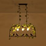 GLOBOSTAR® NEST 01646 Vintage Κρεμαστό Φωτιστικό Οροφής με Ντουί 3 x E27 AC 220-240V IP20 - Μαύρο & Πράσινο - Μ86 x Π38 x Y37cm - Image 3