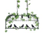 GLOBOSTAR® NEST 01646 Vintage Κρεμαστό Φωτιστικό Οροφής με Ντουί 3 x E27 AC 220-240V IP20 - Μαύρο & Πράσινο - Μ86 x Π38 x Y37cm - Image 5