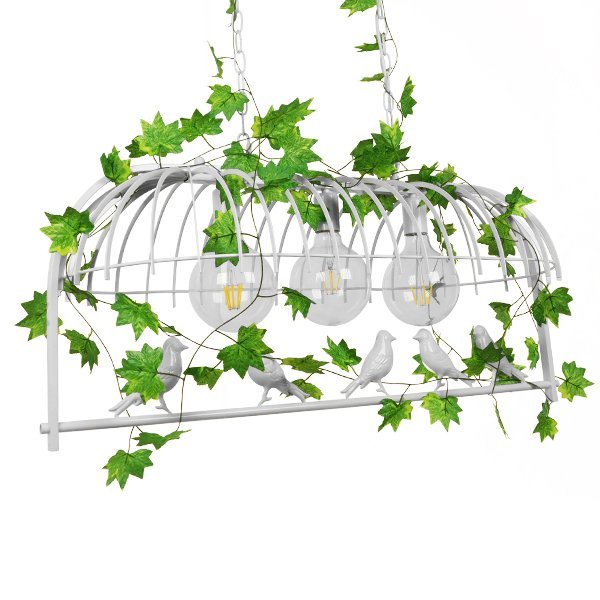 01647_0 GLOBOSTAR® NEST 01647 Vintage Κρεμαστό Φωτιστικό Οροφής με Ντουί 3 x E27 AC 220-240V IP20 - Λευκό & Πράσινο - Μ86 x Π38 x Y37cm - Image 1