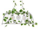 GLOBOSTAR® NEST 01647 Vintage Κρεμαστό Φωτιστικό Οροφής με Ντουί 3 x E27 AC 220-240V IP20 - Λευκό & Πράσινο - Μ86 x Π38 x Y37cm - Image 3