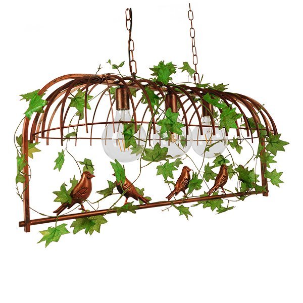 01648_0 GLOBOSTAR® NEST 01648 Vintage Κρεμαστό Φωτιστικό Οροφής με Ντουί 3 x E27 AC 220-240V IP20 - Χάλκινο & Πράσινο - Μ85.5 x Π37.5 x Y38cm - Image 1