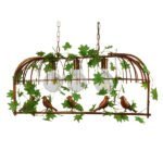 GLOBOSTAR® NEST 01648 Vintage Κρεμαστό Φωτιστικό Οροφής με Ντουί 3 x E27 AC 220-240V IP20 - Χάλκινο & Πράσινο - Μ85.5 x Π37.5 x Y38cm - Image 3