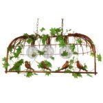 GLOBOSTAR® NEST 01648 Vintage Κρεμαστό Φωτιστικό Οροφής με Ντουί 3 x E27 AC 220-240V IP20 - Χάλκινο & Πράσινο - Μ85.5 x Π37.5 x Y38cm - Image 4