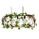 GLOBOSTAR® NEST 01648 Vintage Κρεμαστό Φωτιστικό Οροφής με Ντουί 3 x E27 AC 220-240V IP20 - Χάλκινο & Πράσινο - Μ85.5 x Π37.5 x Y38cm - Image 5