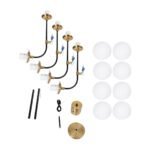 GLOBOSTAR® STARDUST 01649 Vintage Φωτιστικό Οροφής με Ντουί 8 x E27 AC 220-240V IP20 - Μαύρο & Χρυσό - Μ75 x Π75 x Υ100cm - Image 12