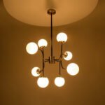 GLOBOSTAR® STARDUST 01649 Vintage Φωτιστικό Οροφής με Ντουί 8 x E27 AC 220-240V IP20 - Μαύρο & Χρυσό - Μ75 x Π75 x Υ100cm - Image 3