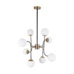 GLOBOSTAR® STARDUST 01649 Vintage Φωτιστικό Οροφής με Ντουί 8 x E27 AC 220-240V IP20 - Μαύρο & Χρυσό - Μ75 x Π75 x Υ100cm - Image 4