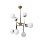 GLOBOSTAR® STARDUST 01649 Vintage Φωτιστικό Οροφής με Ντουί 8 x E27 AC 220-240V IP20 - Μαύρο & Χρυσό - Μ75 x Π75 x Υ100cm - Image 5