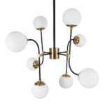 GLOBOSTAR® STARDUST 01649 Vintage Φωτιστικό Οροφής με Ντουί 8 x E27 AC 220-240V IP20 - Μαύρο & Χρυσό - Μ75 x Π75 x Υ100cm - Image 6