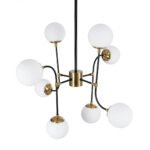 GLOBOSTAR® STARDUST 01649 Vintage Φωτιστικό Οροφής με Ντουί 8 x E27 AC 220-240V IP20 - Μαύρο & Χρυσό - Μ75 x Π75 x Υ100cm - Image 7