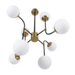 GLOBOSTAR® STARDUST 01649 Vintage Φωτιστικό Οροφής με Ντουί 8 x E27 AC 220-240V IP20 - Μαύρο & Χρυσό - Μ75 x Π75 x Υ100cm - Image 8