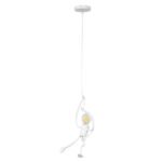 GLOBOSTAR® LITTLE MAN 01651 Μοντέρνο Κρεμαστό Φωτιστικό Οροφής με Ντουί 1 x E27 AC 220-240V IP20 - Λευκό - Μ20 x Π20 x Υ40cm - Image 2