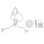 GLOBOSTAR® LITTLE MAN 01651 Μοντέρνο Κρεμαστό Φωτιστικό Οροφής με Ντουί 1 x E27 AC 220-240V IP20 - Λευκό - Μ20 x Π20 x Υ40cm - Image 7