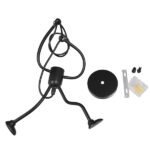 GLOBOSTAR® LITTLE MAN 01652 Μοντέρνο Κρεμαστό Φωτιστικό Οροφής με Ντουί 1 x E27 AC 220-240V IP20 - Μαύρο - Μ20 x Π20 x Υ40cm - Image 7