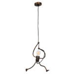 GLOBOSTAR® LITTLE MAN 01653 Μοντέρνο Κρεμαστό Φωτιστικό Οροφής με Ντουί 1 x E27 AC 220-240V IP20 - Χάλκινο - Μ20 x Π20 x Υ40cm - Image 2