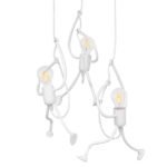 GLOBOSTAR® LITTLE MAN 01654 Μοντέρνο Κρεμαστό Φωτιστικό Οροφής με Ντουί 3 x E27 AC 220-240V IP20 - Λευκό - Μ45 x Π45 x Υ40cm - Image 2