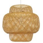 GLOBOSTAR® MALDIVES 01657 Boho Κρεμαστό Φωτιστικό Οροφής με Ντουί 1 x E27 AC 220-240V IP20 - Μπεζ - Μ56 x Π56 x Υ54cm